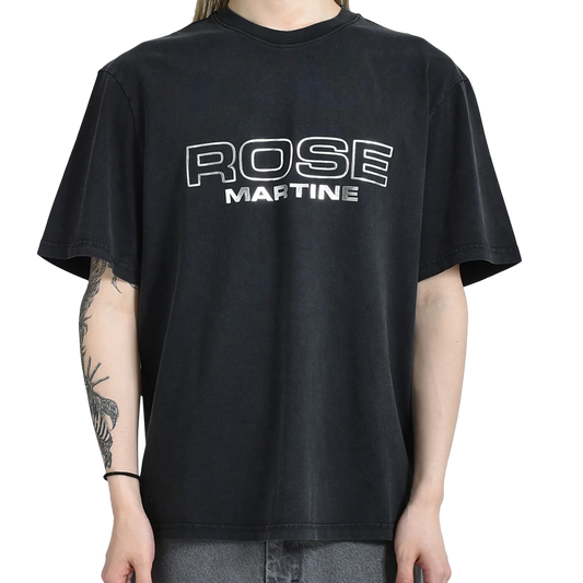 Martine Rose Classic T-Shirt Black Washed Black Rose Outline