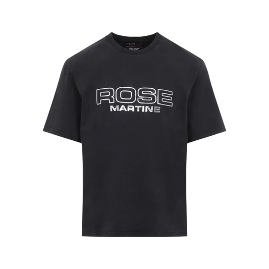 Martine Rose Classic T-Shirt Black Washed Black Rose Outline