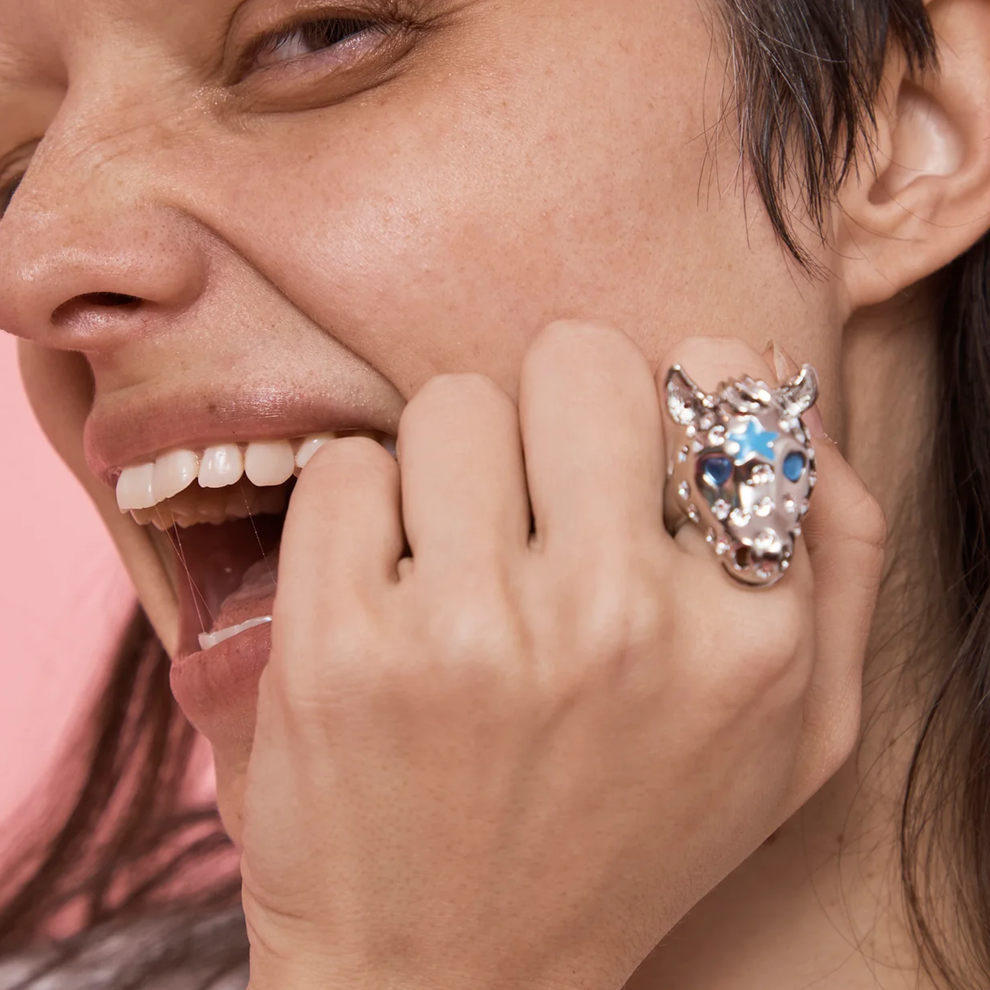 Collina Strada Baby Pony Ring Silver Sky Freckles