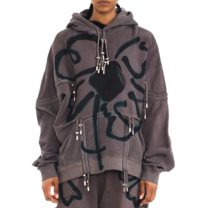 Collina Strada Charcoal Flower Burst Hoodie