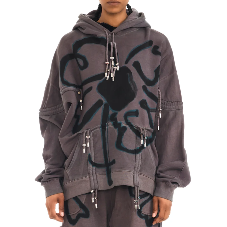 Collina Strada Charcoal Flower Burst Hoodie