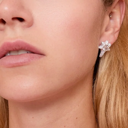 Collina Strada Coral Studs Earrings Crystal Clear