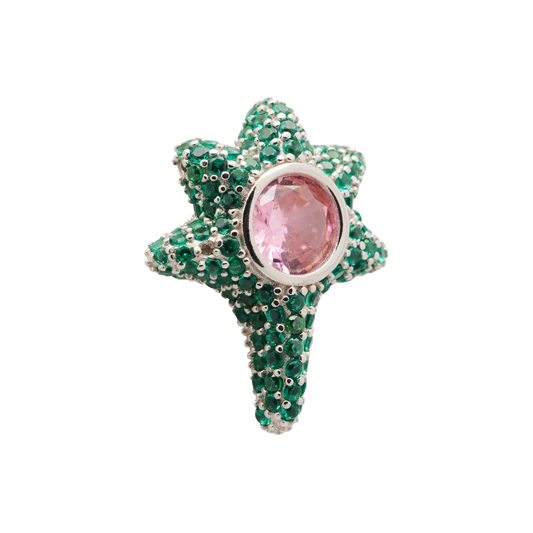 Collina Strada Coral Studs Earrings Emerald Pink