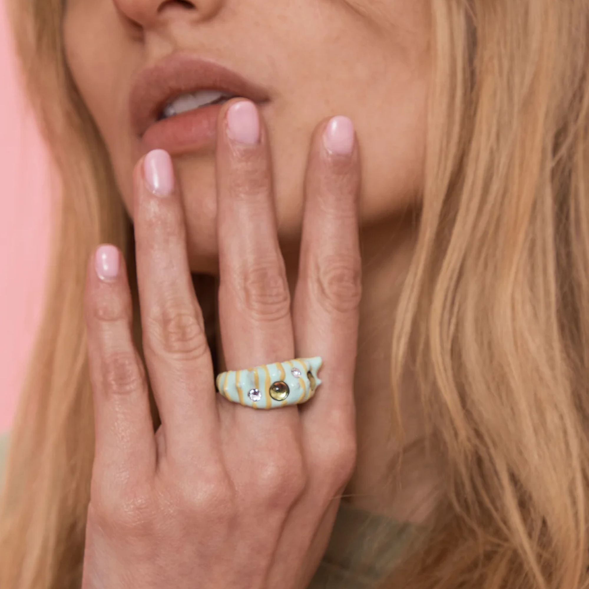 Collina Strada Demi Alien Ring Lemon Stripe