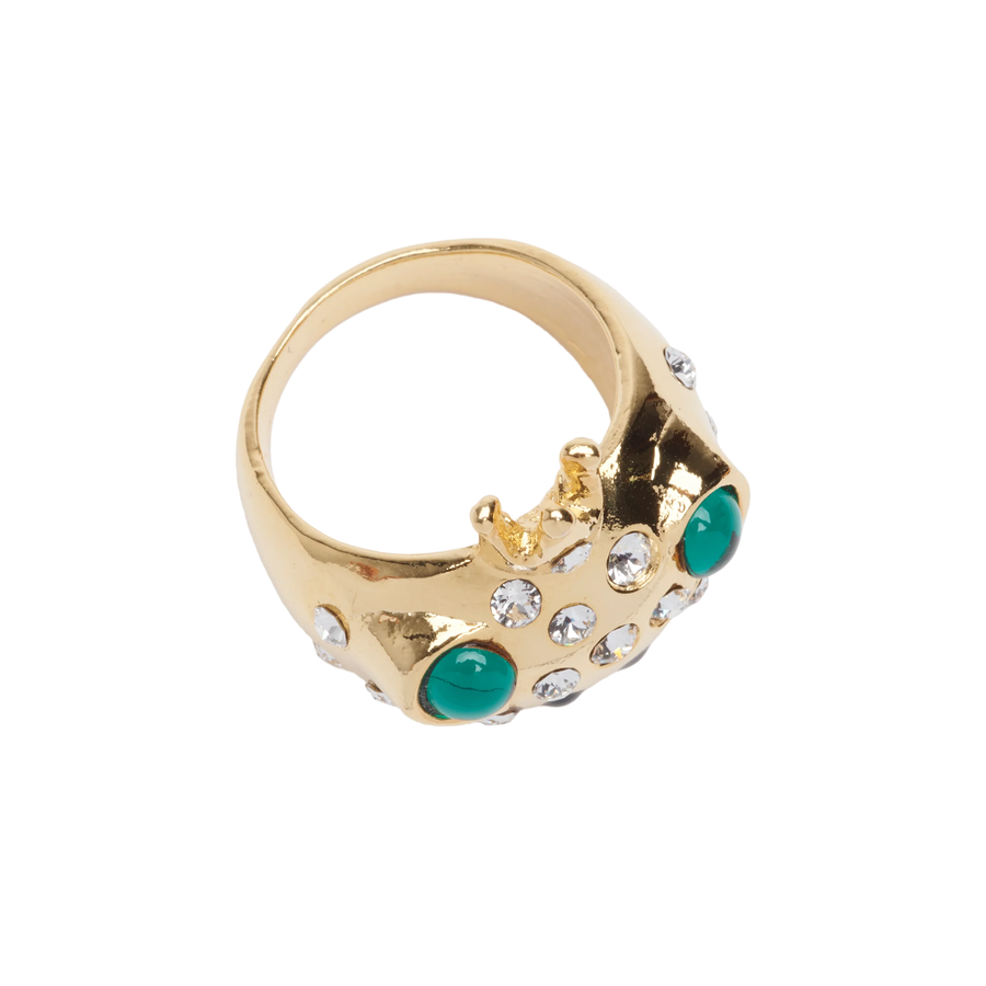 Collina Strada Frog Prince Ring Emerald Gold Freckles – Laced