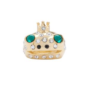 Collina Strada Frog Prince Ring Emerald Gold Freckles