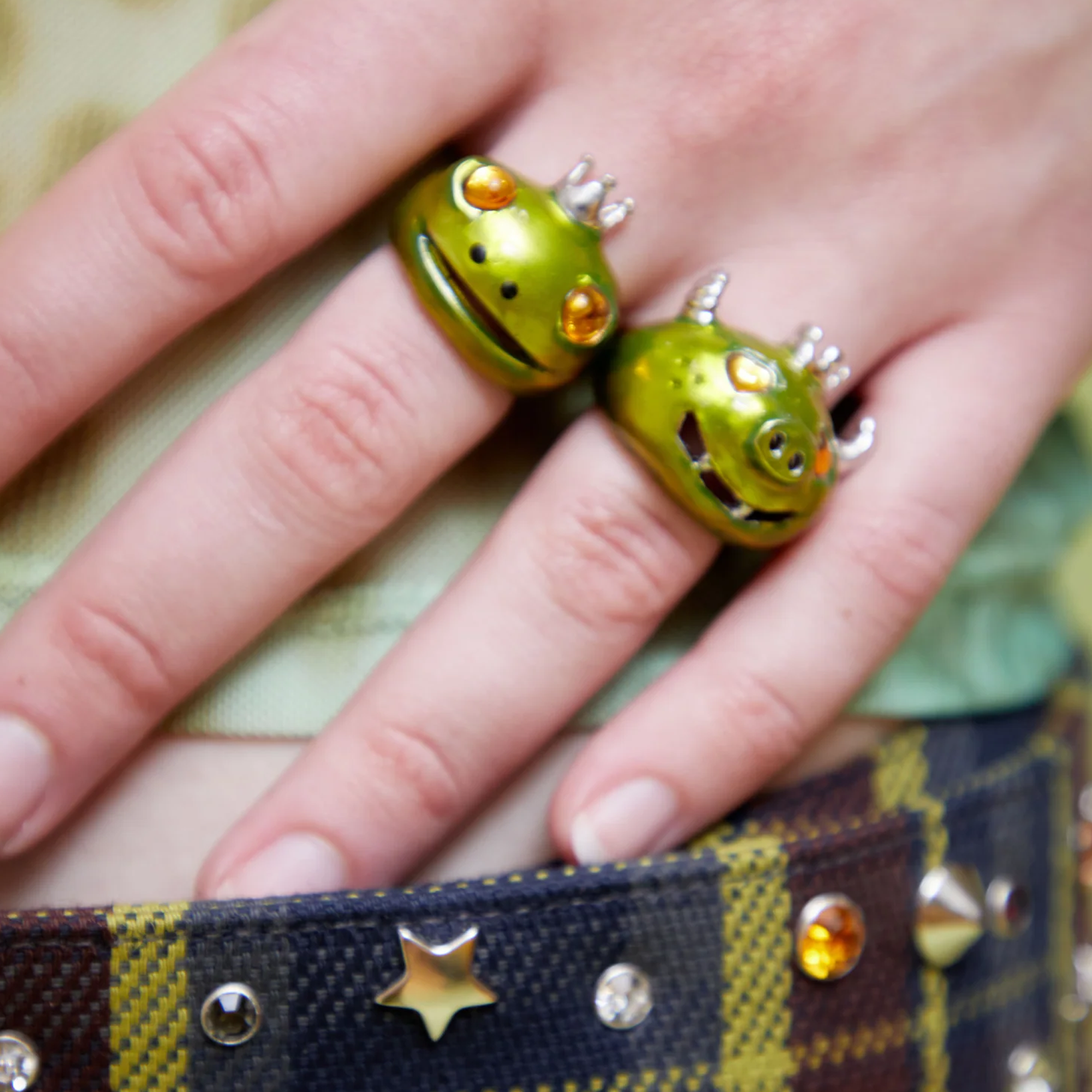 Collina Strada Frog Prince Ring Lime