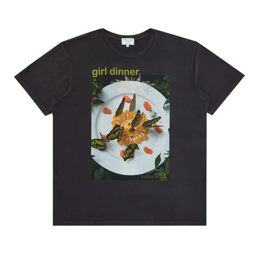 Collina Strada Women's Girl Dinner Rhinestone Graphic Tee