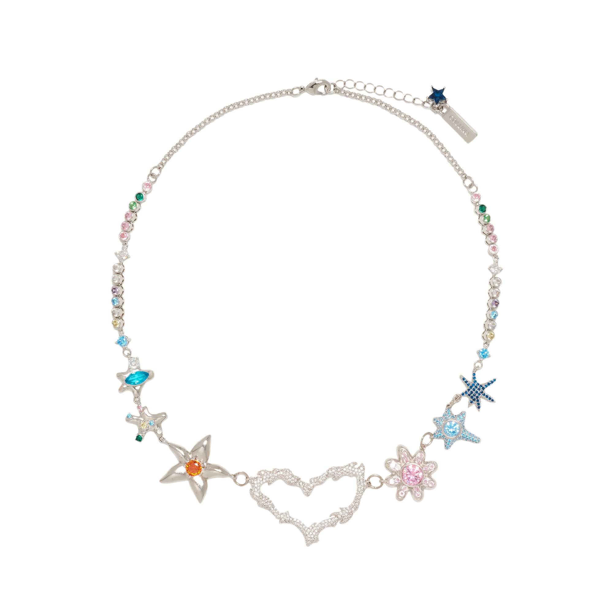 Collina Strada Heart Flame Constellation Necklace Multi