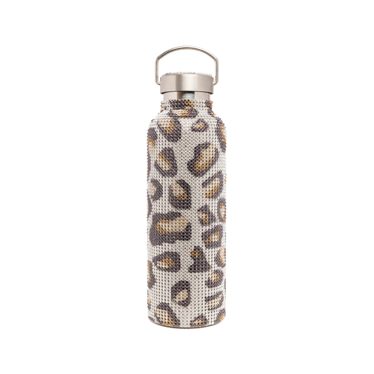 Collina Strada Rhinestone Water Bottle Cheetah