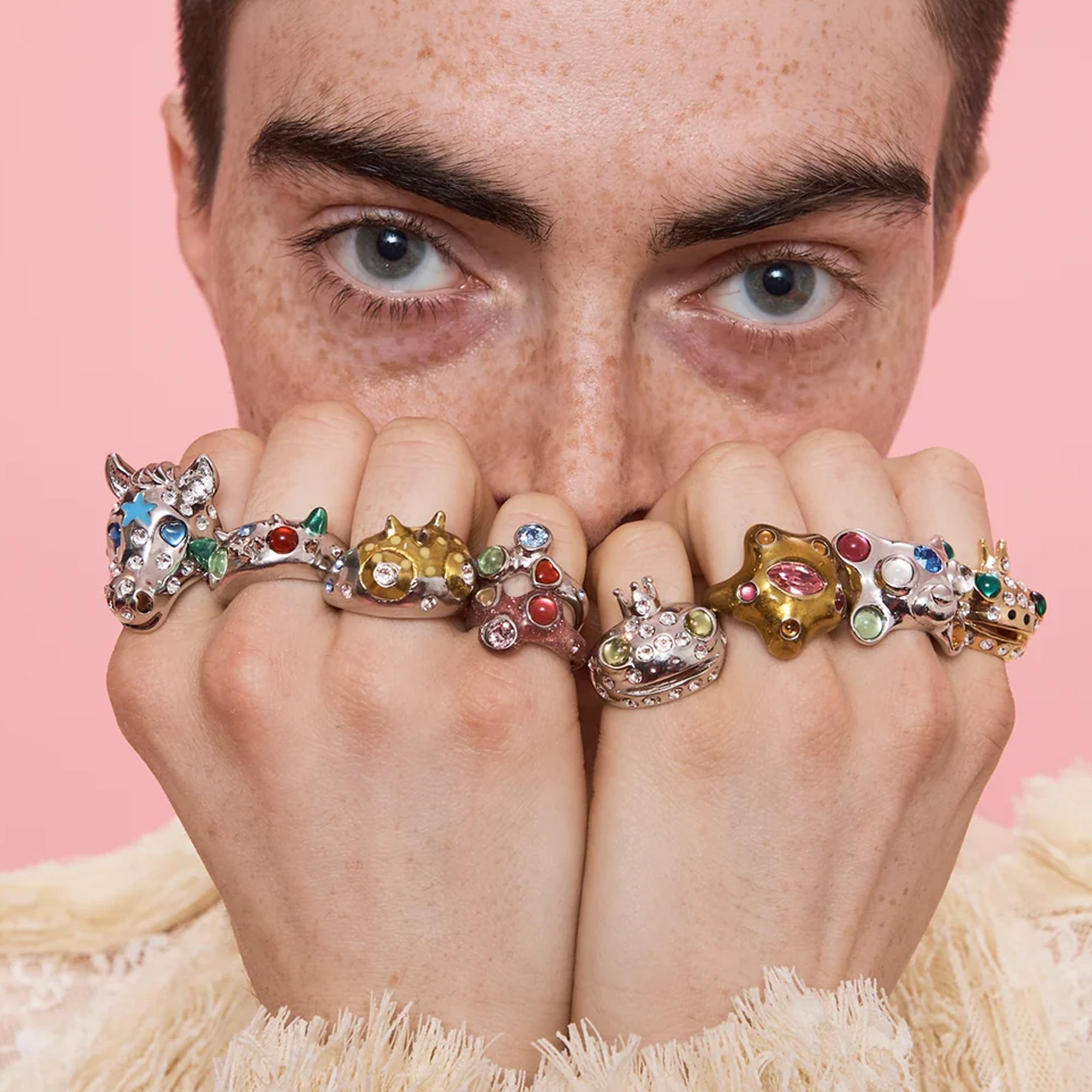 Collina Strada Rhino Baby Ring Silver Gold