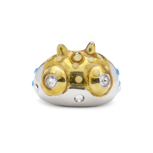Collina Strada Rhino Baby Ring Silver Gold