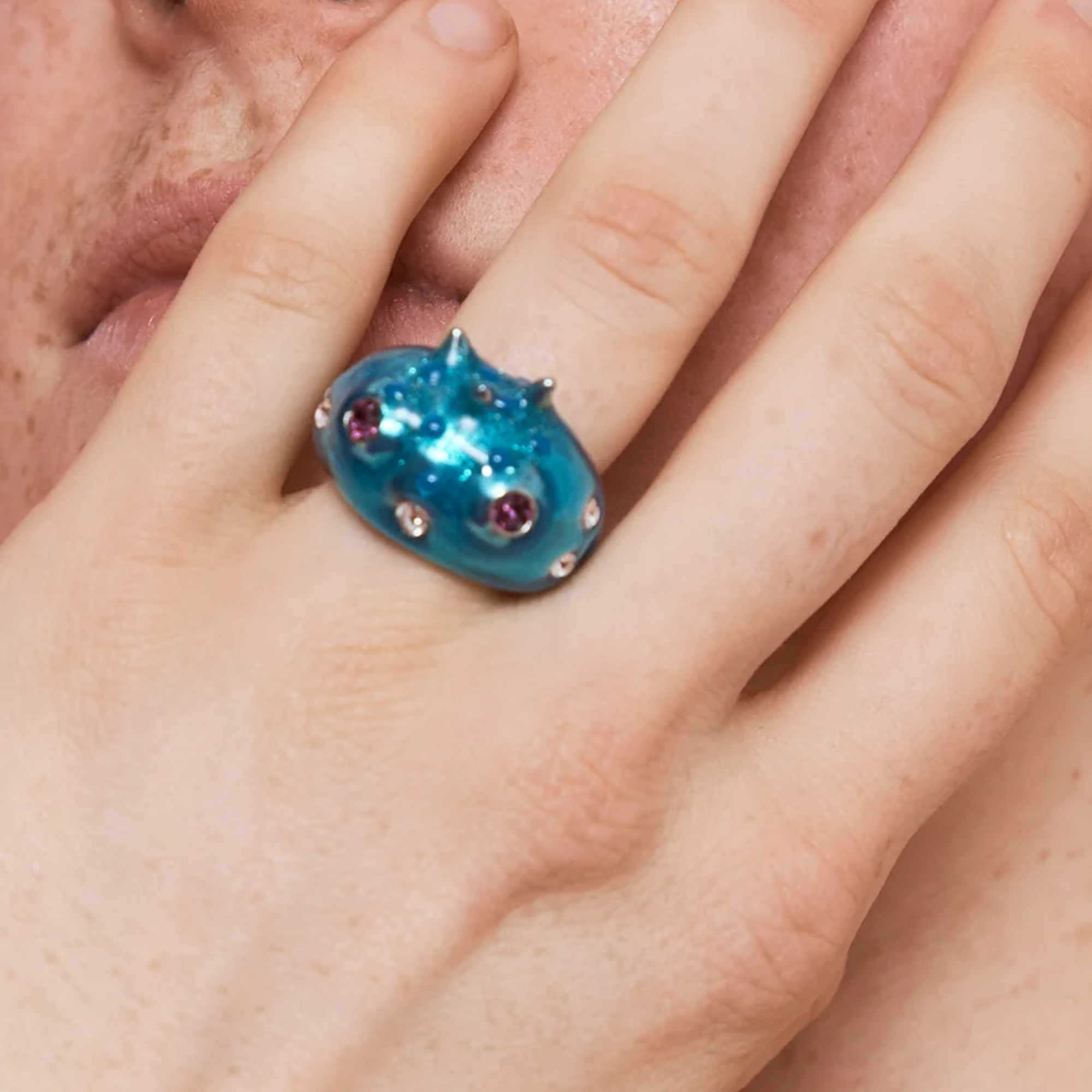 Collina Strada Rhino Baby Ring Turquoise
