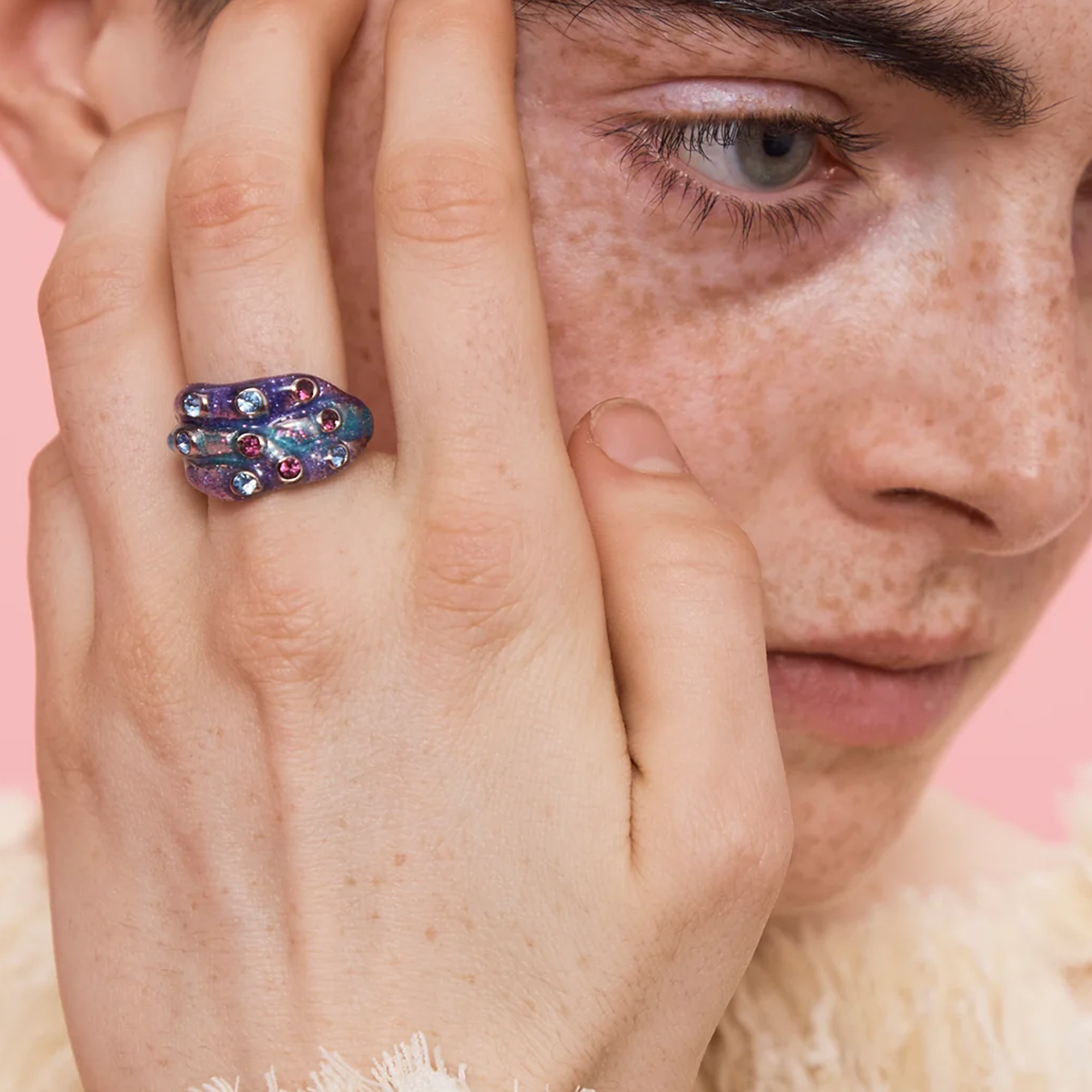 Collina Strada Stacked Ring Periwinkle Glitter