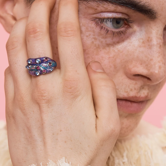 Collina Strada Stacked Ring Periwinkle Glitter