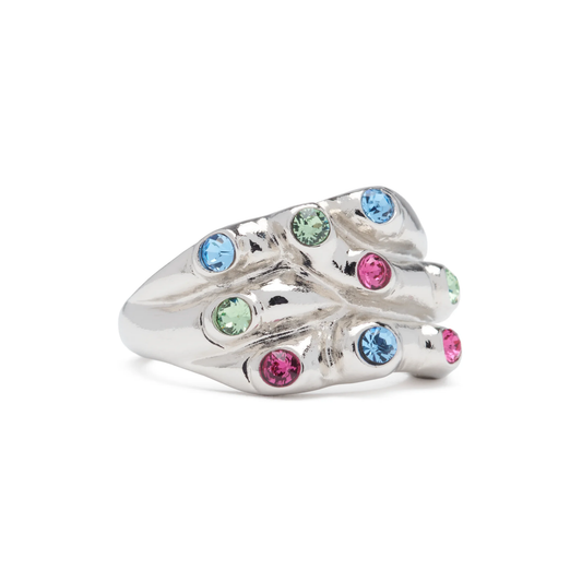 Collina Strada Stacked Ring Silver Multi