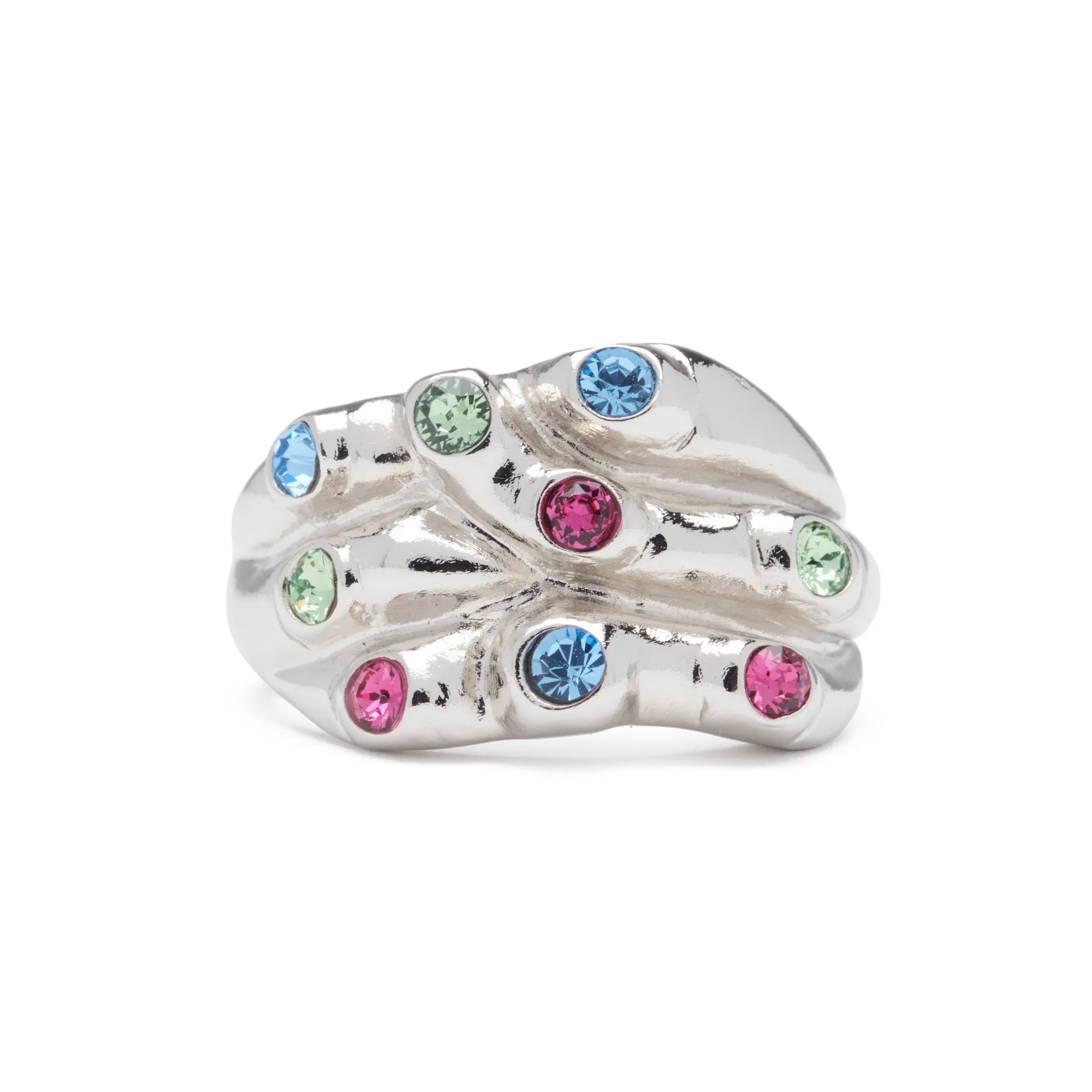Collina Strada Stacked Ring Silver Multi