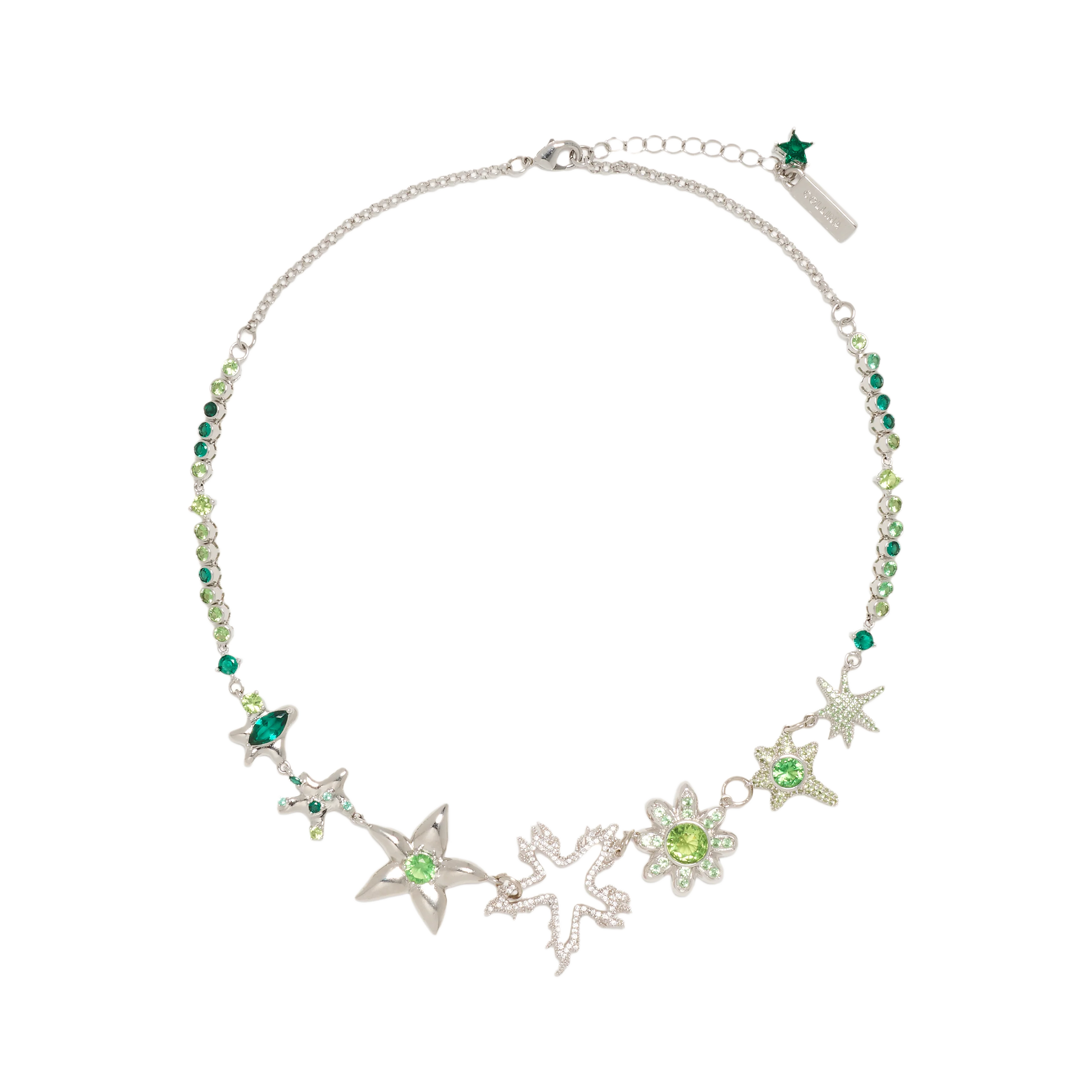 Collina Strada Star Flame Constellation Necklace Apple Green