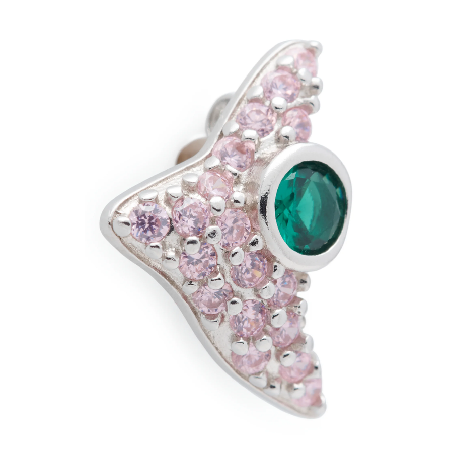 Collina Strada Trigon Studs Light Pink-Emerald