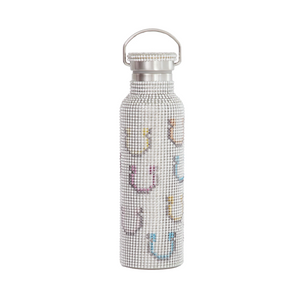 Collina Strada Rhinestone Water Bottle Rainbow Horseshoe