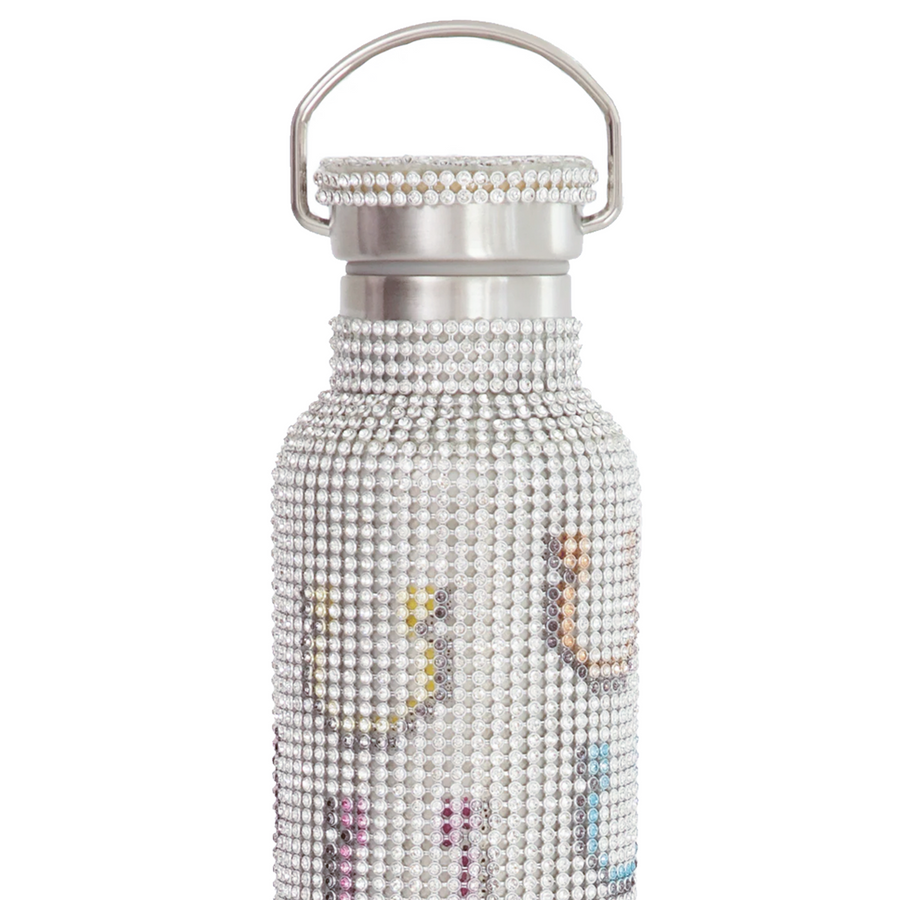 Collina Strada Rhinestone Water Bottle Rainbow Horseshoe