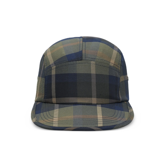 Comme Des Garcons Homme 5-Panel Plaid Cap Khaki/Navy HQ-K602-051-2