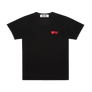 Comme Des Garcons PLAY T-Shirt Double Burgundy Emblem Black AX-T226-051