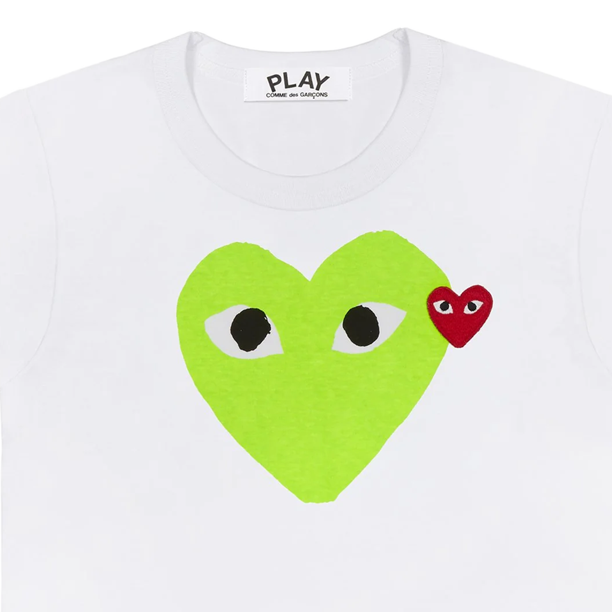 Comme Des Garcons PLAY T-Shirt Red Emblem Red Heart Green AX-T106-051
