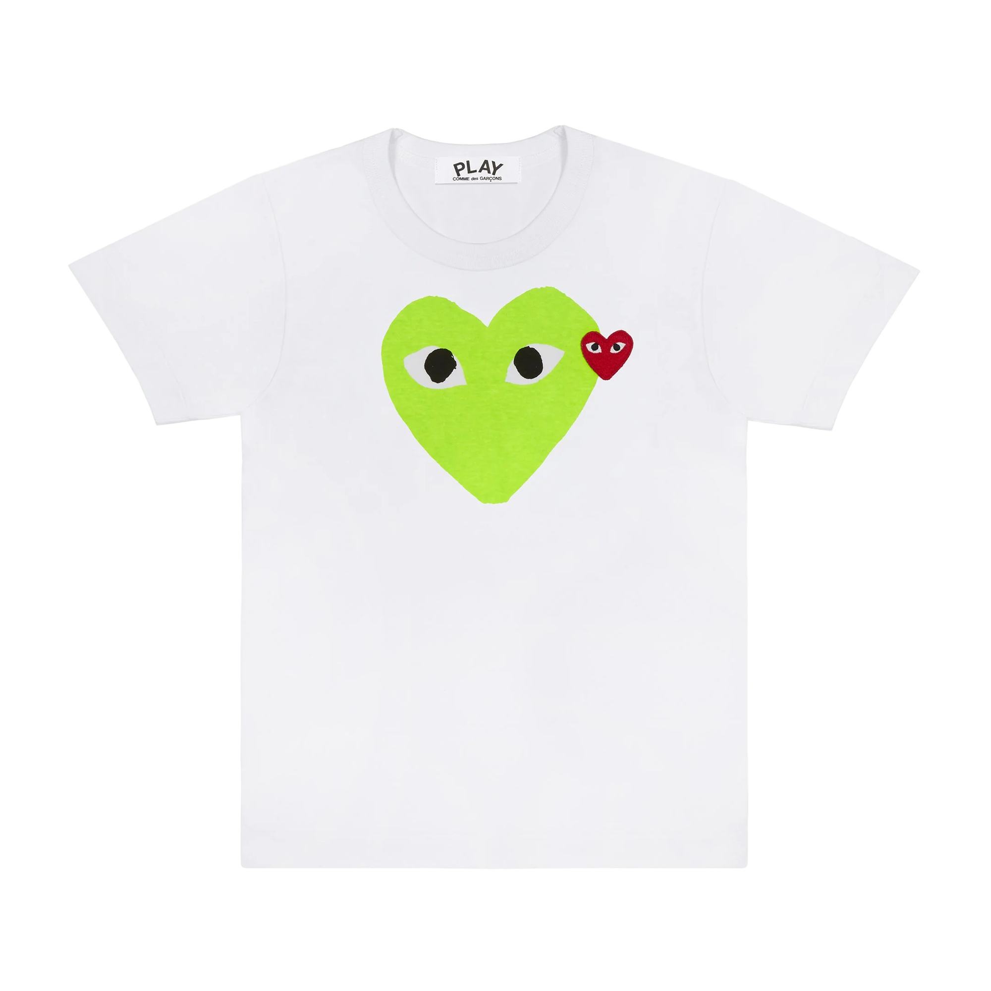 Comme Des Garcons PLAY T-Shirt Red Emblem Red Heart Green AX-T106-051