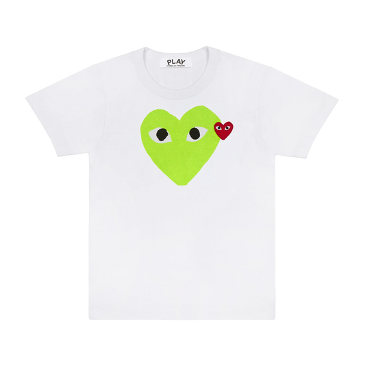 Comme Des Garcons PLAY T-Shirt Red Emblem Red Heart Green AX-T106-051