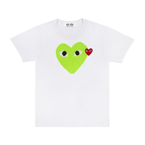 Comme Des Garcons PLAY T-Shirt Red Emblem Red Heart Green AX-T106-051