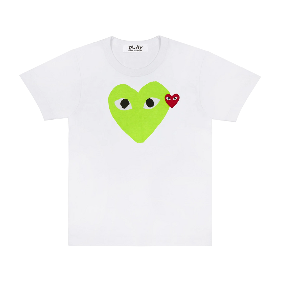 Comme Des Garcons PLAY T-Shirt Red Emblem Red Heart Green AX-T106-051