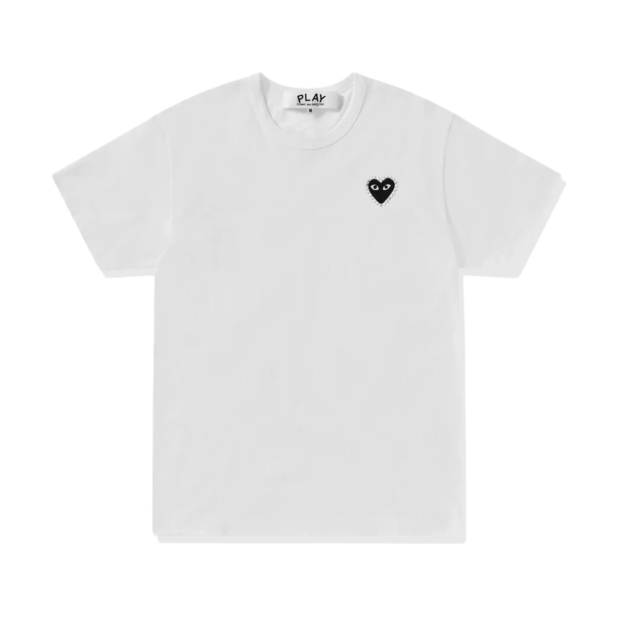 Comme Des Garcons PLAY T-Shirt Rhinestone Emblem Heart White/Black