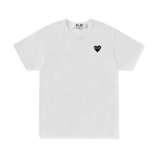 Comme Des Garcons PLAY T-Shirt Rhinestone Emblem Heart White/Black