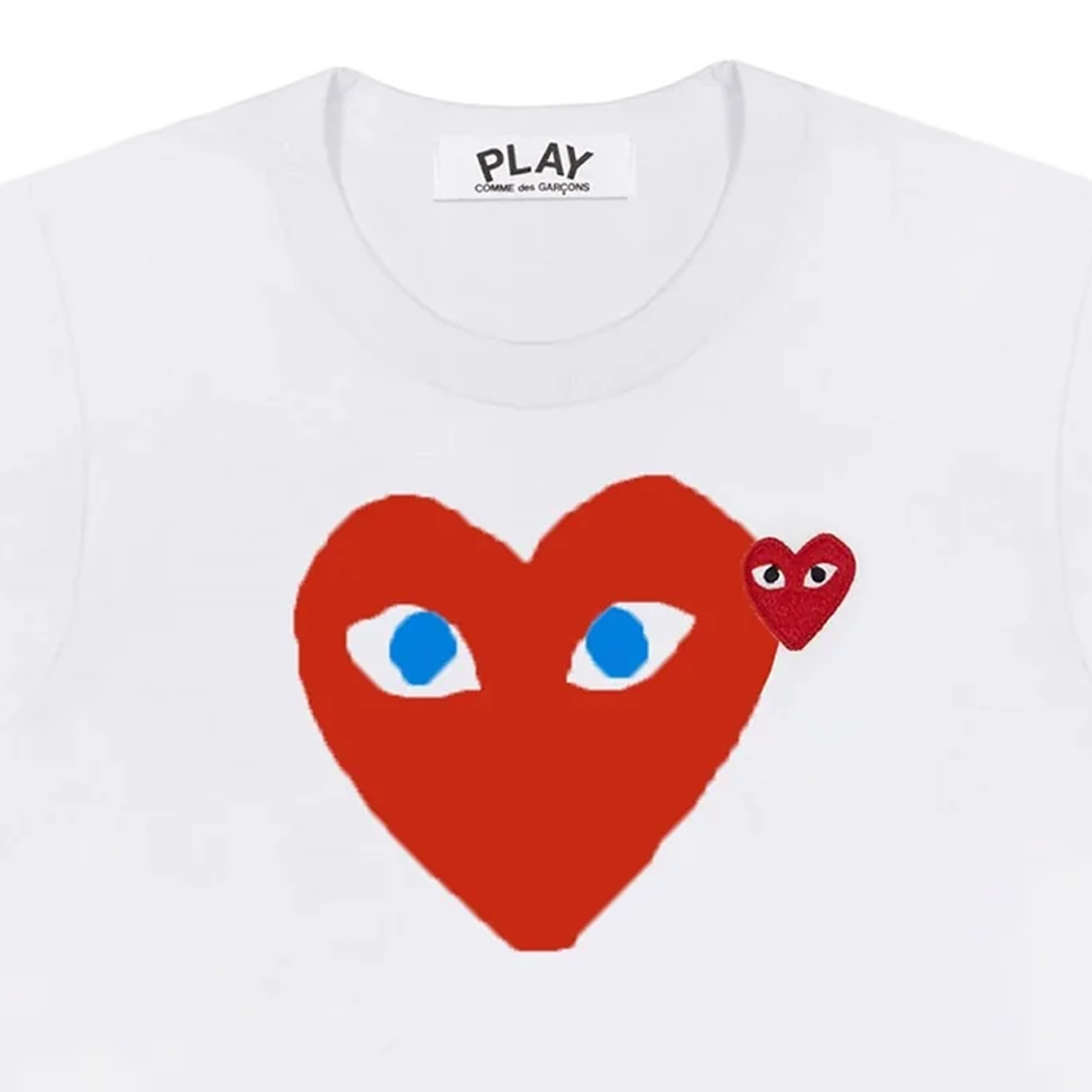 Comme Des Garcons Play T-Shirt Red Emblem White AX-T086-051