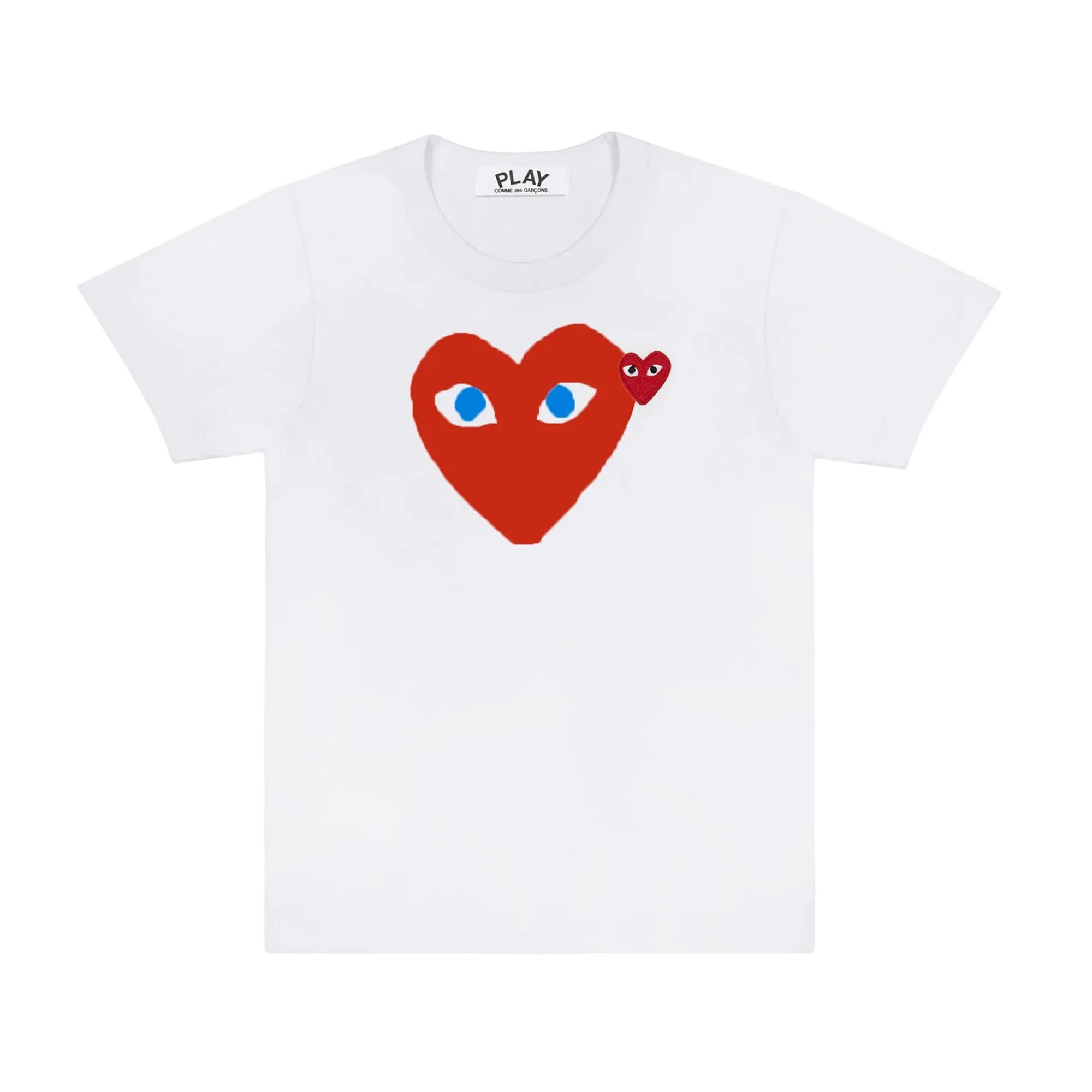 Comme Des Garcons Play T-Shirt Red Emblem White AX-T086-051