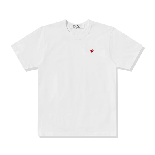 Comme Des Garcons Play T-Shirt Small Red Emblem White AX-T304-051