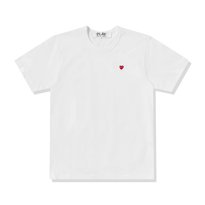 Comme Des Garcons Play T-Shirt Small Red Emblem White AX-T304-051