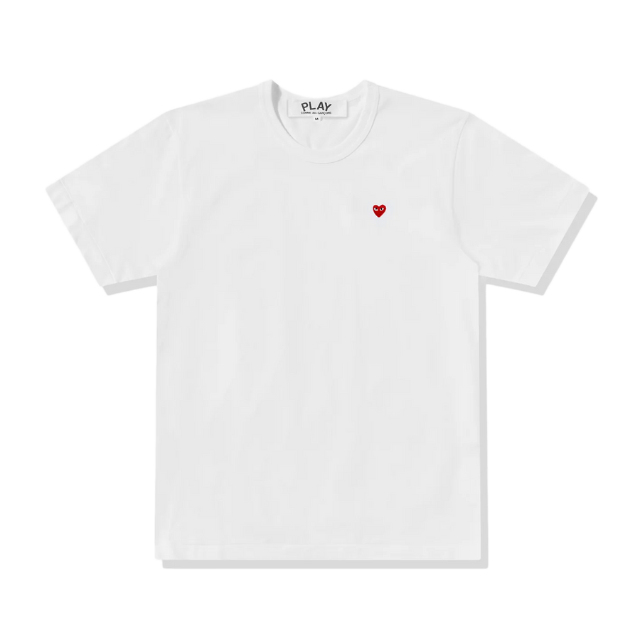 Comme Des Garcons Play T-Shirt Small Red Emblem White AX-T304-051