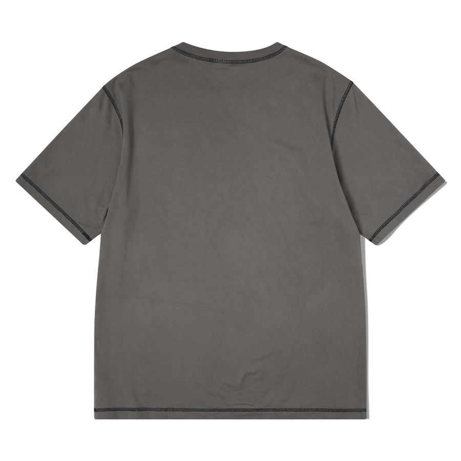 Pseushi Contrast Stitch T-Shirt Warm Grey