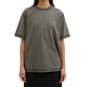 Pseushi Contrast Stitch T-Shirt Warm Grey