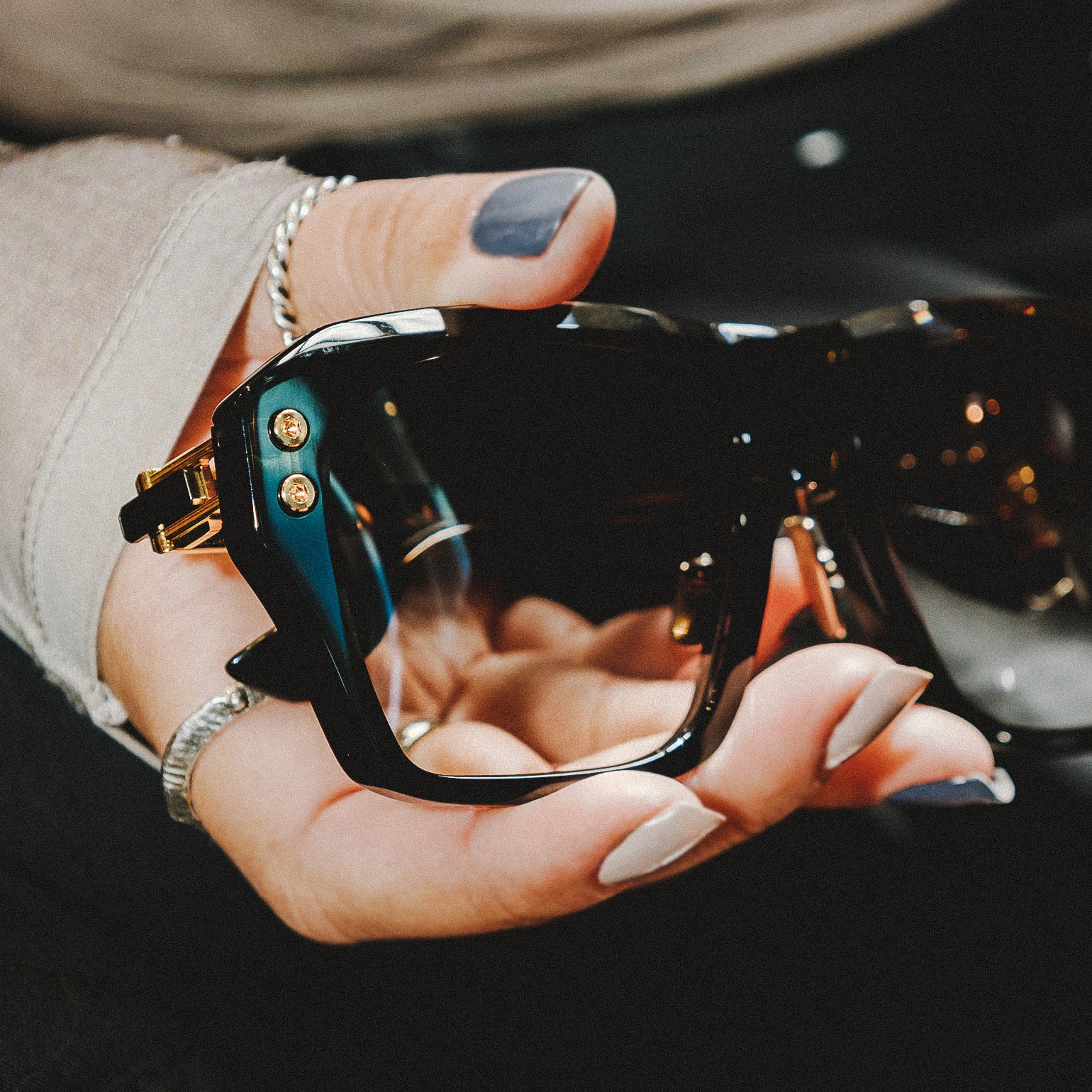 Dita Grand-APX Ink Swirl/Yellow Gold w/ Dark Grey to Clear Gradient Lens DTS417-A-01