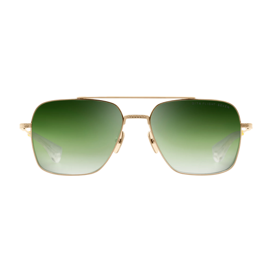 Dita Flight Seven Brushed White Gold w/ Dark Green to Clear Gradient DTS111-57-07