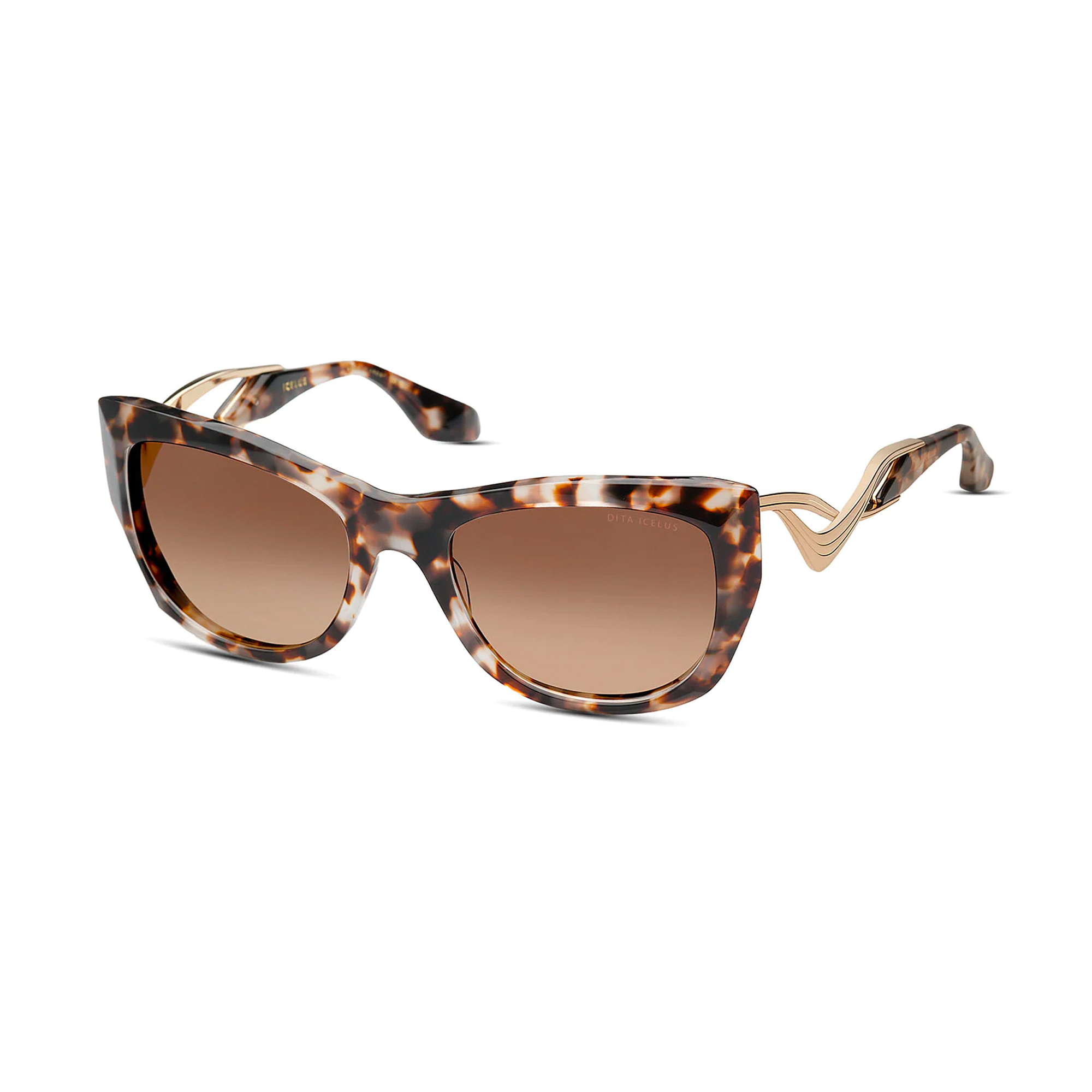 Dita Icelus Cream Tortoise White Gold Frame w/ Dark to Light Brown Gradient Lens DTS438-A-03