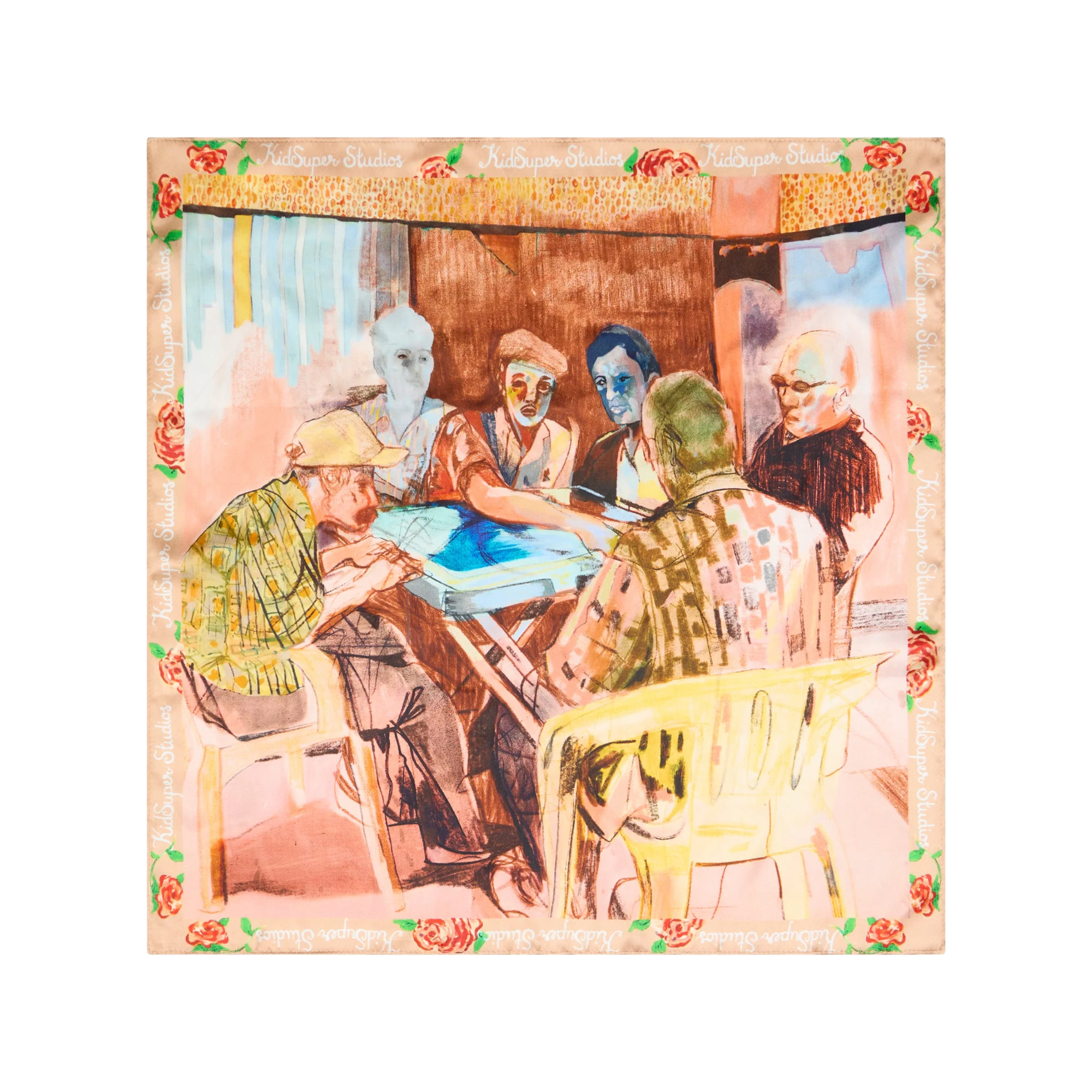 Kidsuper Dominos Painting Silk Scarf