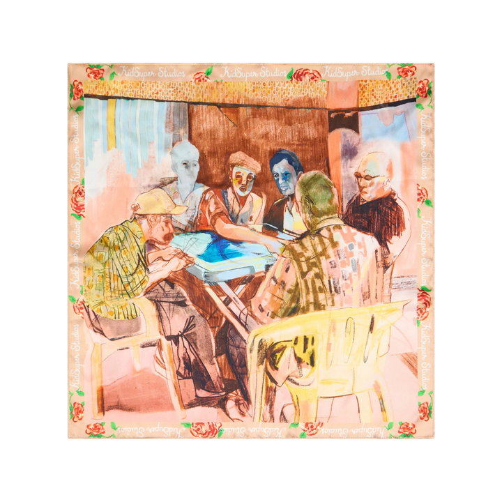 Kidsuper Dominos Painting Silk Scarf