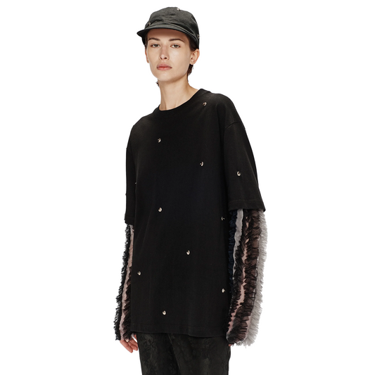 Song For The Mute Women's Double Layered Tee Jet Black