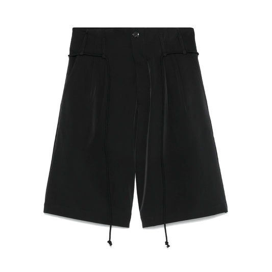 Song For The Mute Double Pleated Shorts Black 251_MST048_POLYBLK