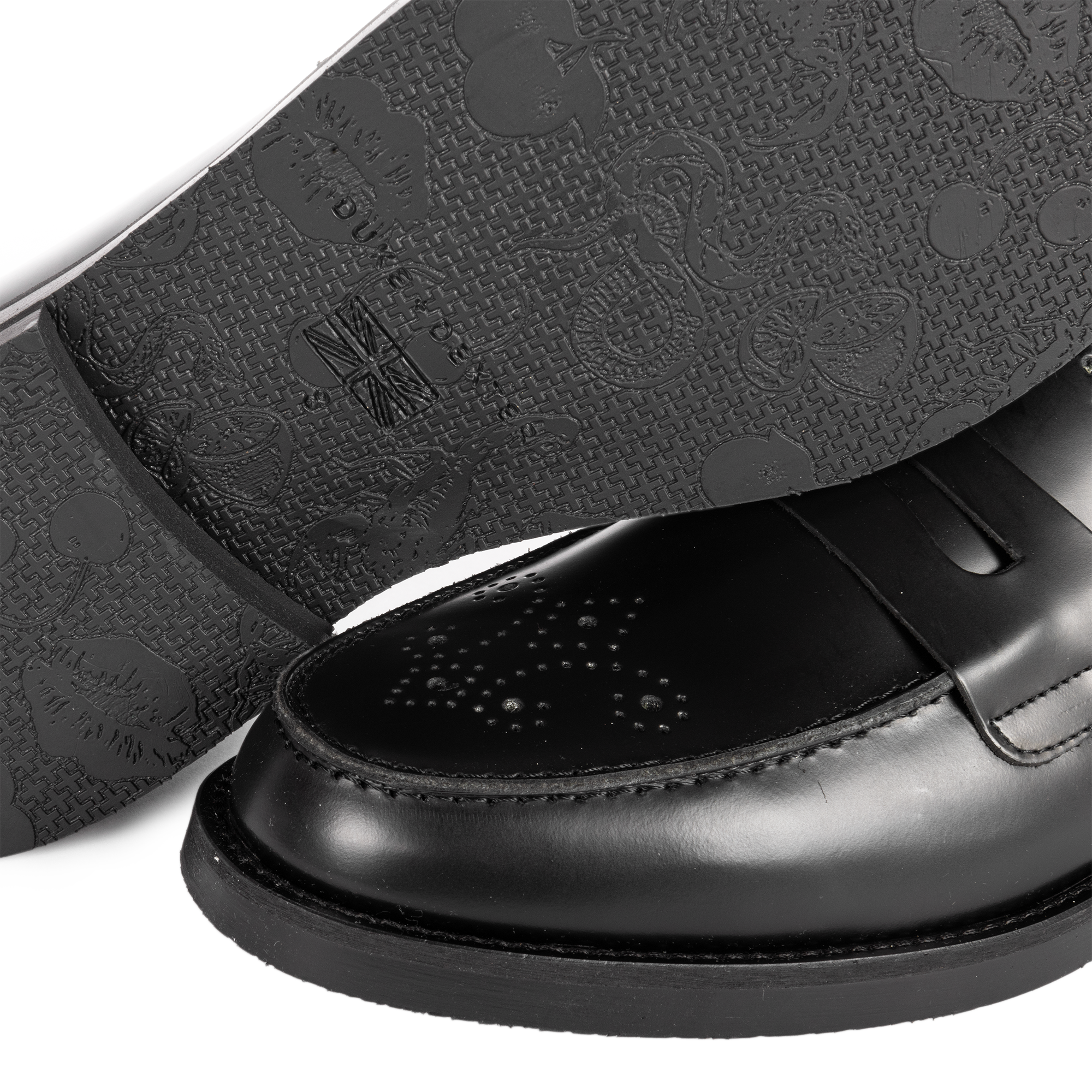 Duke + Dexter Wilde Black Medallion Perforation Penny Loafer WBMEDP