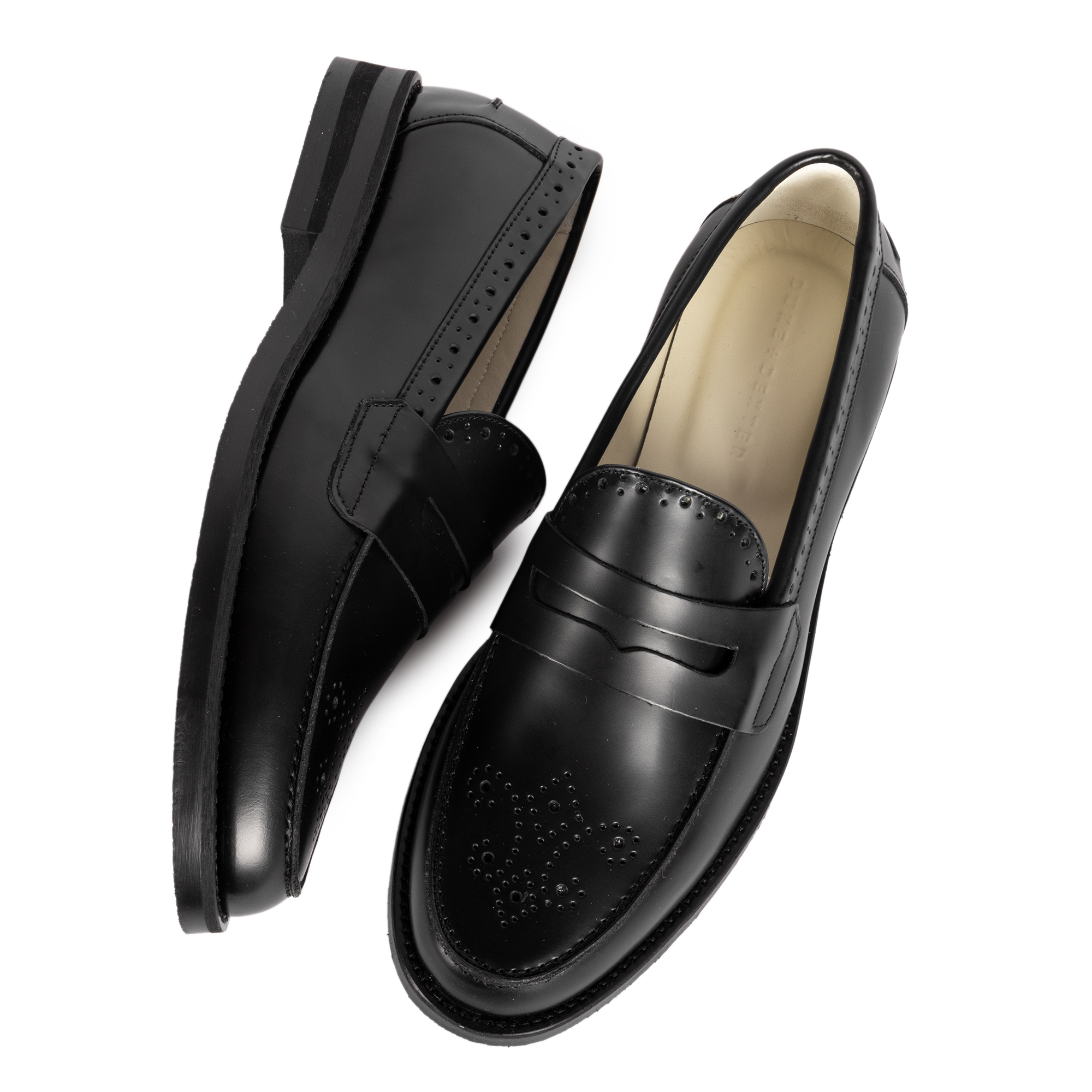 Duke + Dexter Wilde Black Medallion Perforation Penny Loafer WBMEDP